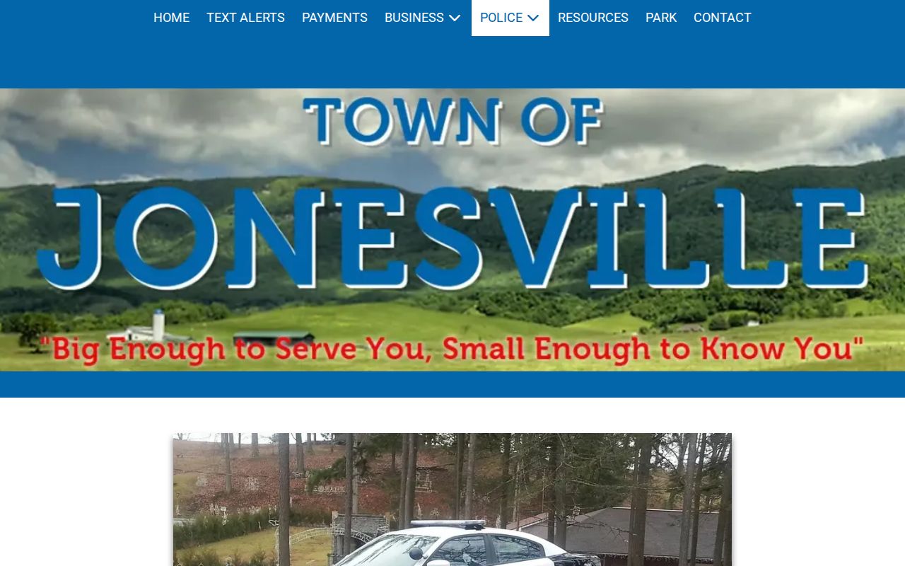 Jonesville Police Department official contact page for town arrest records