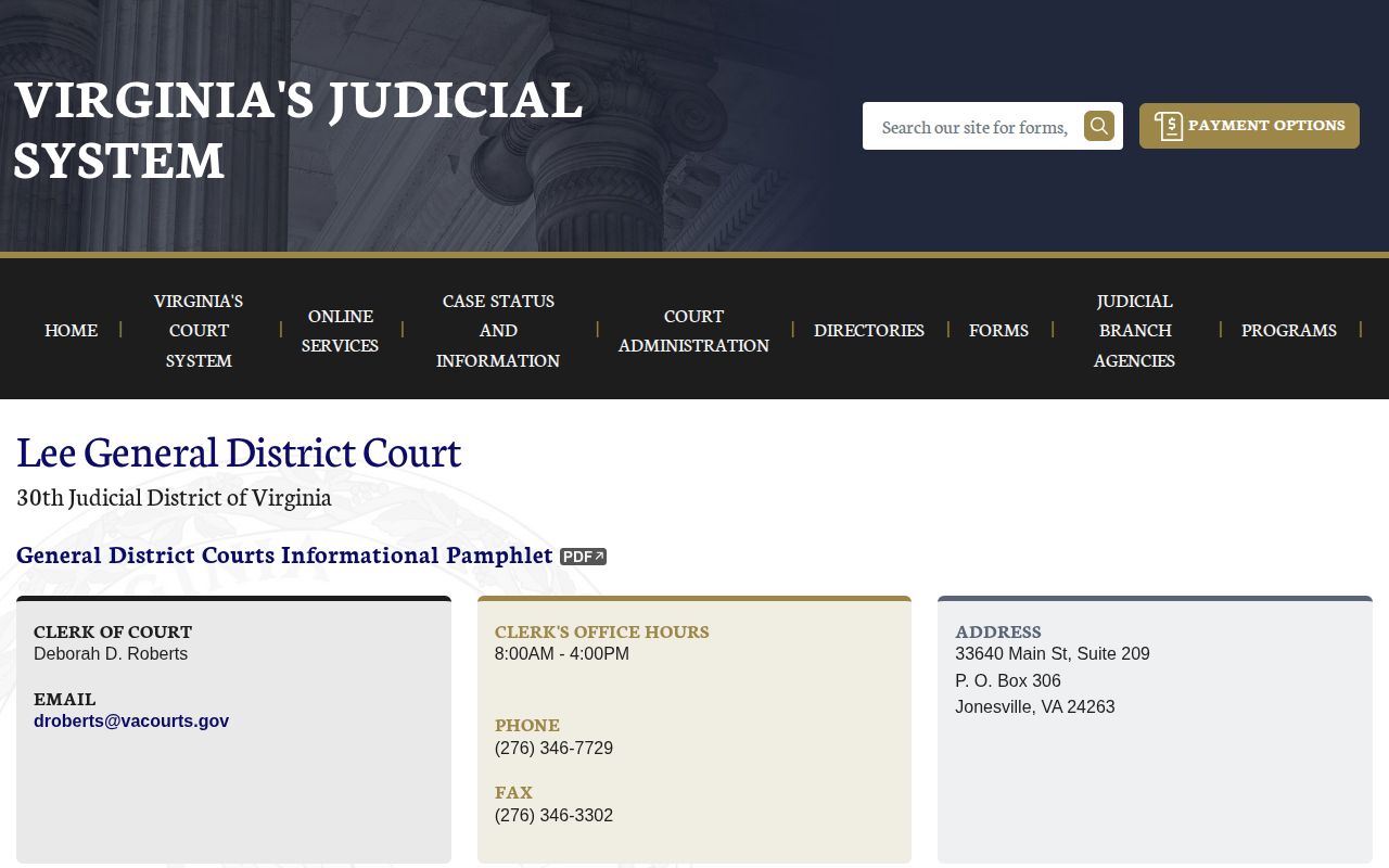 Lee County court record and arraignment information