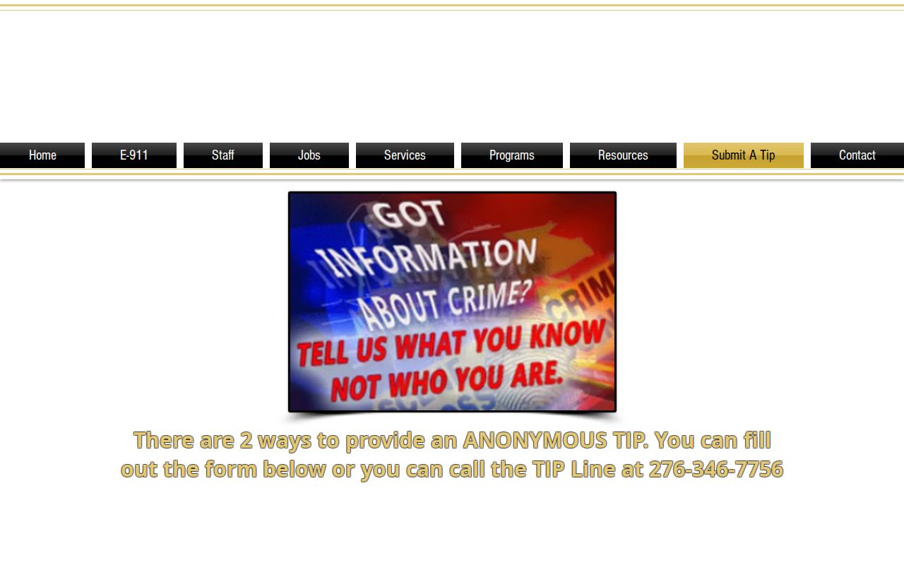 Lee County Sheriff anonymous warrant and public-safety tip route