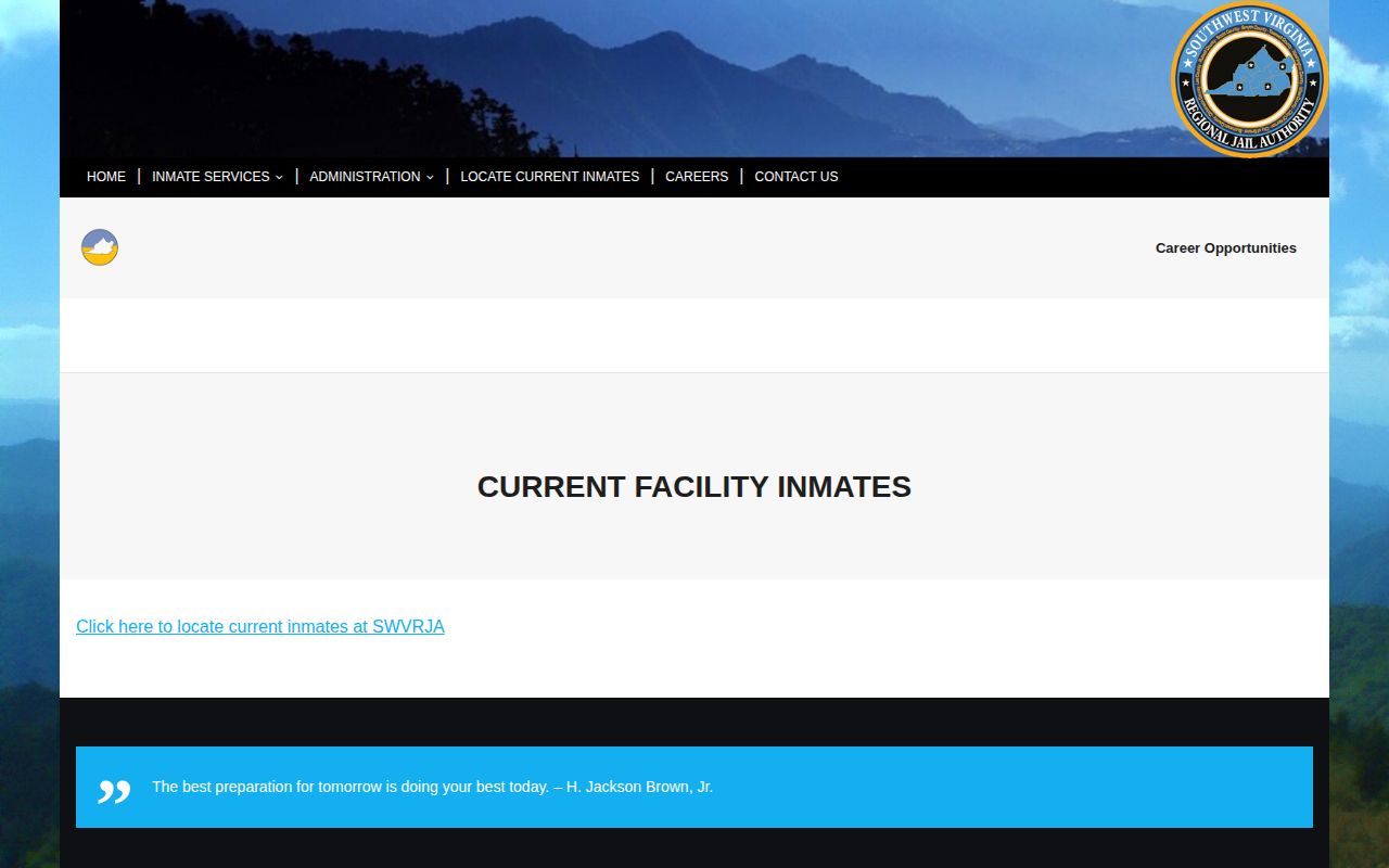Lee County regional current custody roster search through SWVRJA
